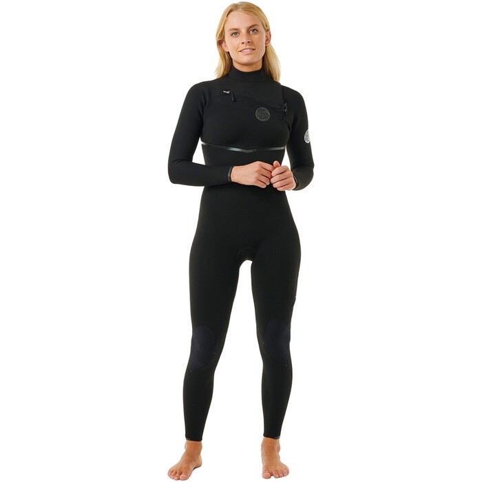 2024 Rip Curl Frauen E-Bomb 3/2mm Brustreiverschluss Neoprenanzug 15NWFS - Black